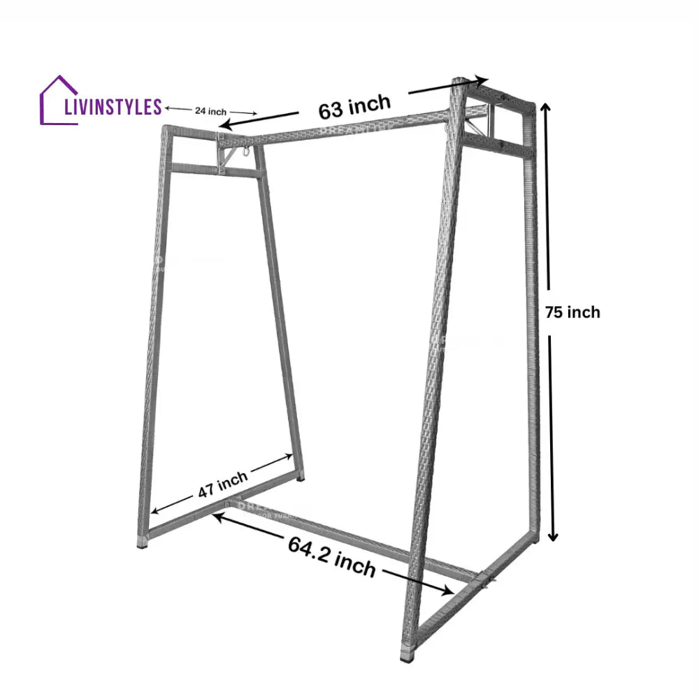 Nikos Garden Outdoor/Indoor Swing/jhula/hammocks Grey Double Seater Swing Stand - Swings