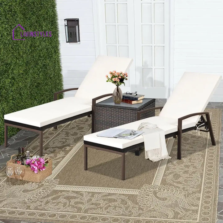 Nimble Outdoor Swimming Poolside Lounger Set of 2 (Brown) - Loungers