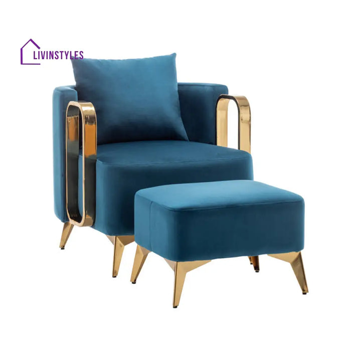 Nimya Metal and Fabric Arm Chair | Living Room Chair | Lounge Chair