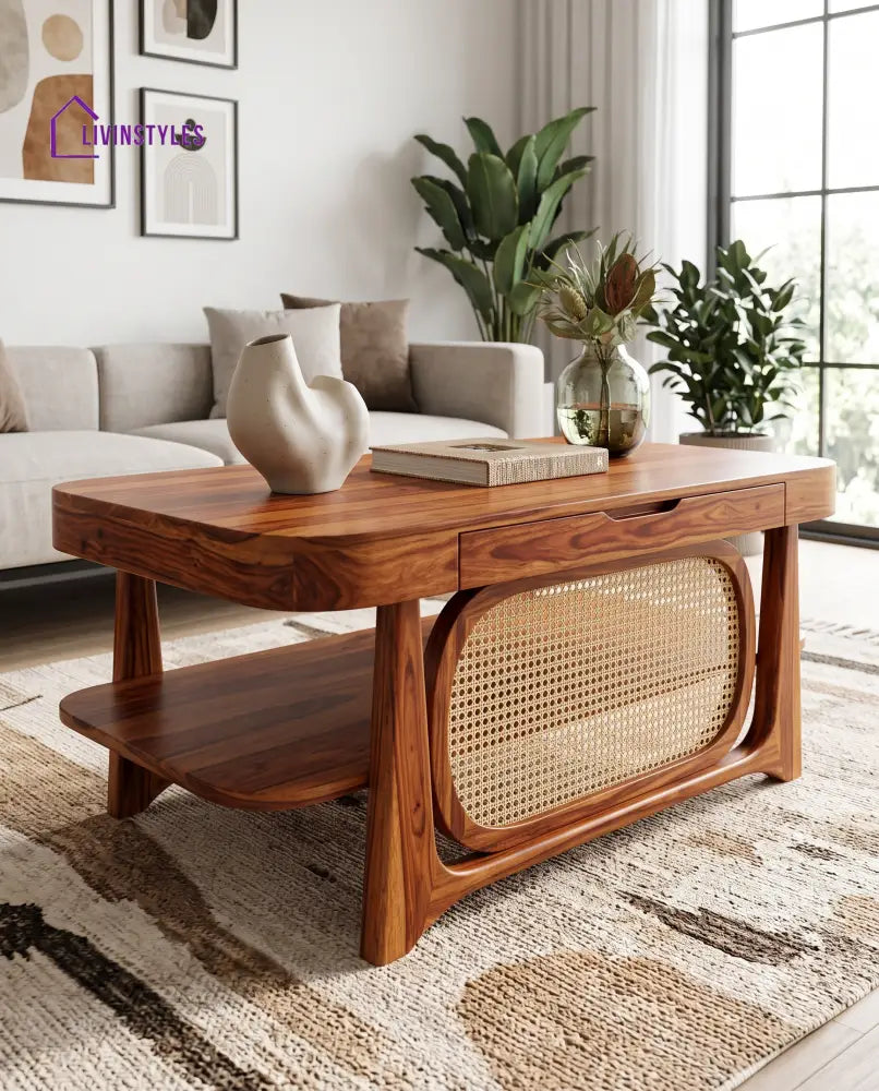 Nina Wooden Coffee Table for Living Room | Tea Table | Teapoy | Center table