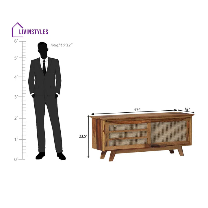 Ninel Sheesham Wood TV Unit in Natural Honey Colour tv units