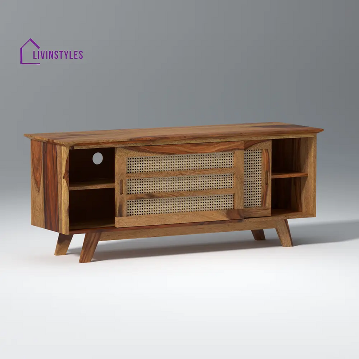 Ninel Sheesham Wood TV Unit in Natural Honey Colour tv units