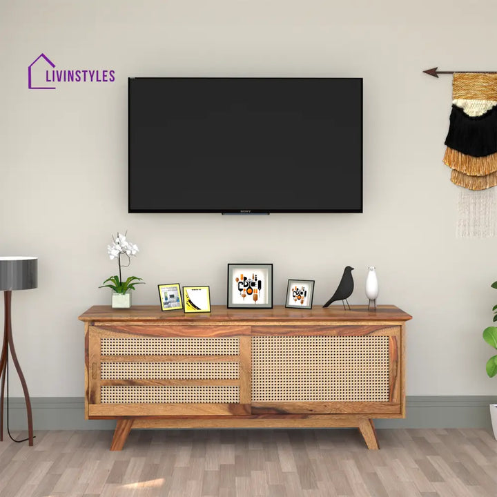 Ninel Sheesham Wood TV Unit in Natural Honey Colour tv units