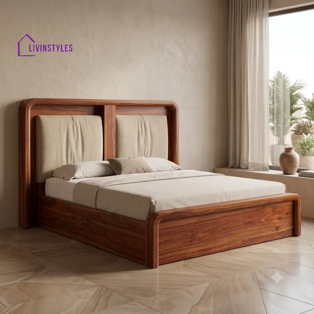 Niranjana Wooden Bed | Solid Wood Double Bed | Wooden King size bed & Wooden Queen size bed