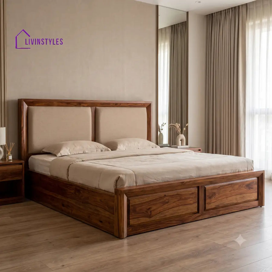 Nirmala Wooden Bed | Solid Wood Double Bed | Wooden King size bed & Wooden Queen size bed