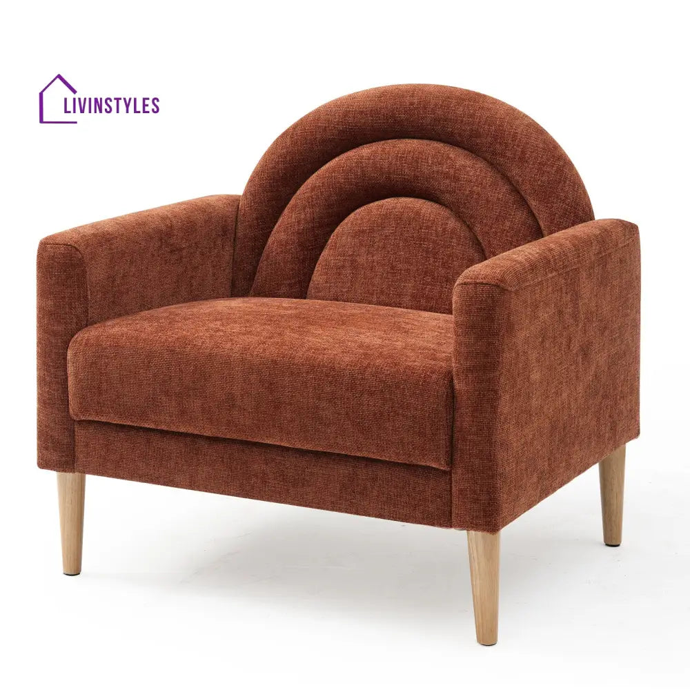 Nirvika Solid Wood and Fabric Arm Chair | Living Room Chair | Lounge Chair