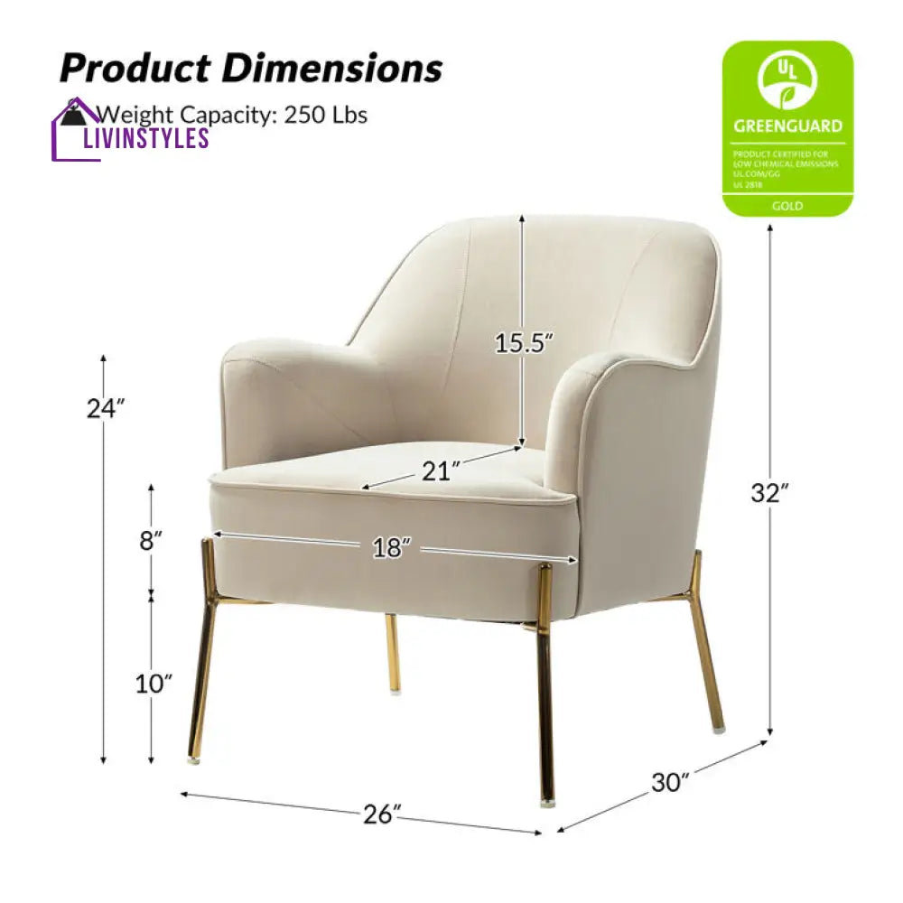 Nishita Metal and Fabric Arm Chair | Living Room Chair | Lounge Chair