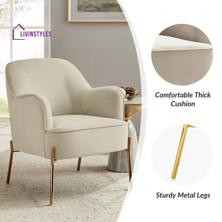 Nishita Metal and Fabric Arm Chair | Living Room Chair | Lounge Chair