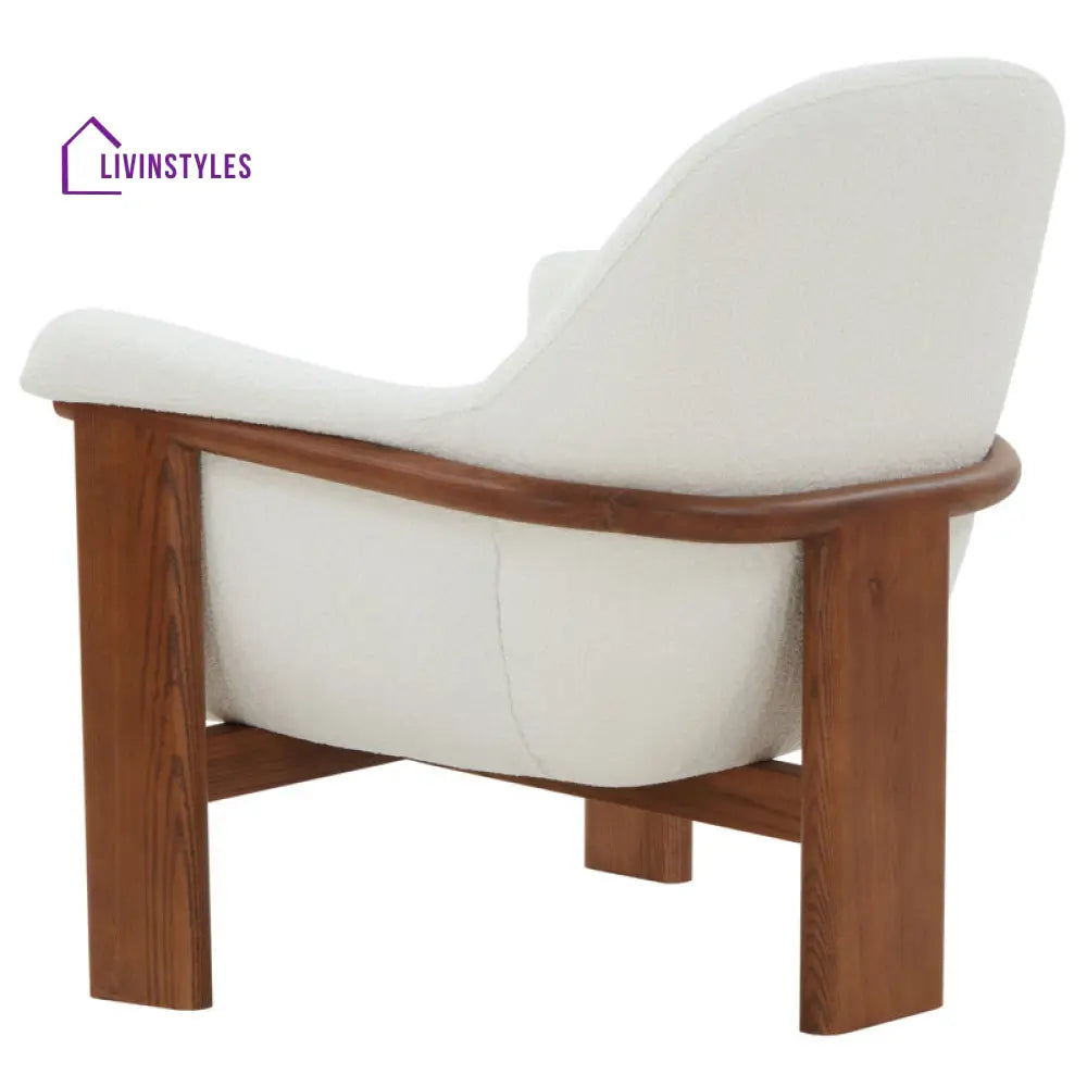Nishka Solid Wood and Fabric Arm Chair | Living Room Chair | Lounge Chair