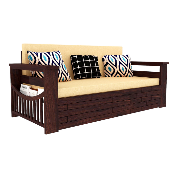 Adwoa 3 Seater Sofa Cum Bed Sheesham Wood King Size Sofa (72 L x 32 W x 32 H) (Bed Size 74.5 L x 64 W x 27 H)