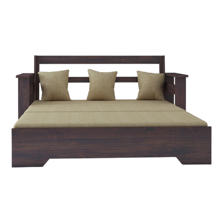 NovaDream 3 Seater Walnut Sofa Cum Bed Sheesham Wood