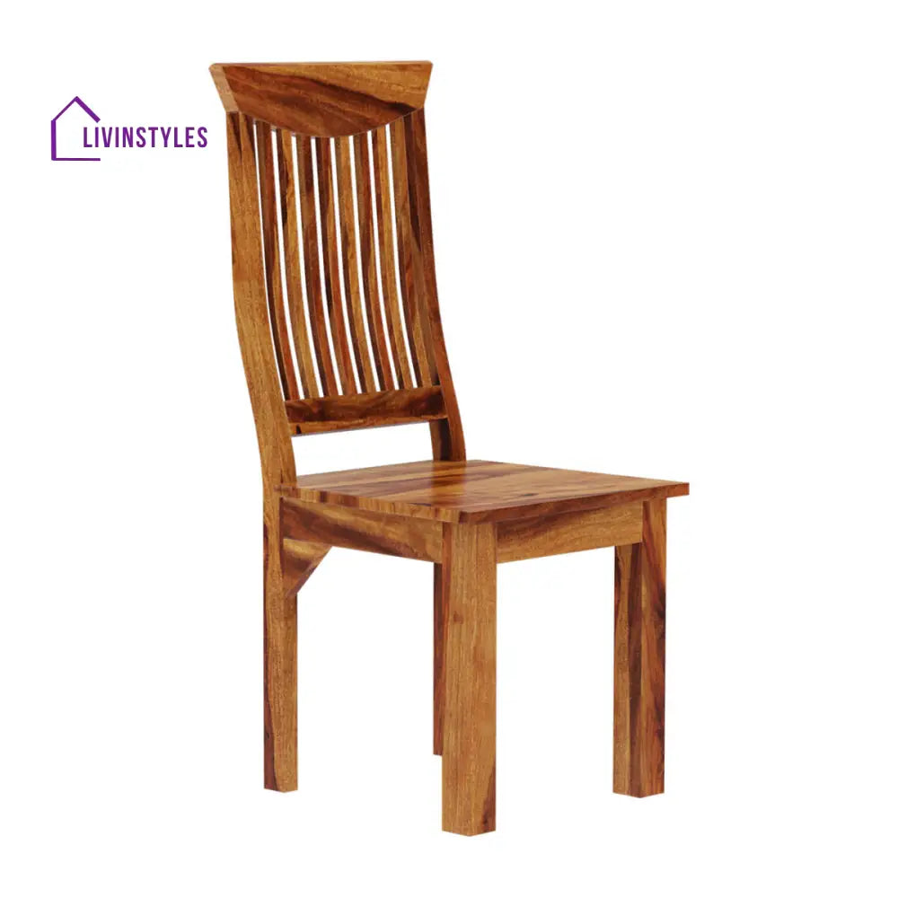 Nismaaya Solid Wood Contemporary Wave Back Ergonomic Dining Chair