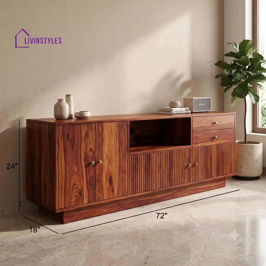Nithin Solid Sheesham Wood Tv Unit for Living Room | Tv Cabinet | Tv Console
