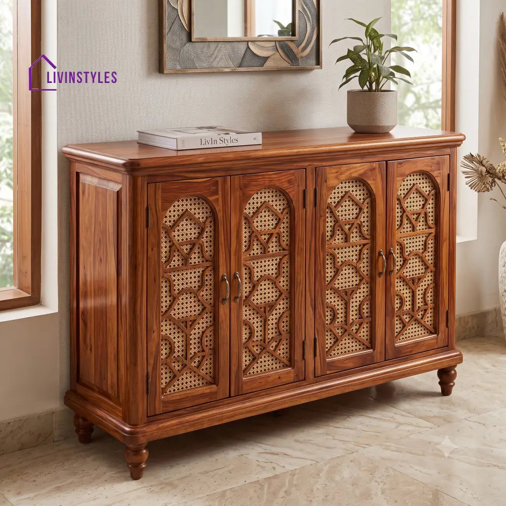Nithya Sheesham Wood Shoe Rack | Wooden Shoe Cabinet