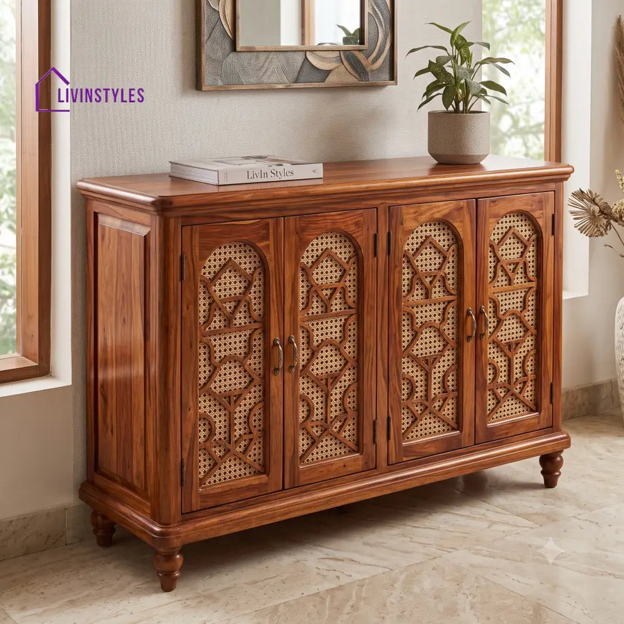 Nithya Sheesham Wood Shoe Rack | Wooden Shoe Cabinet