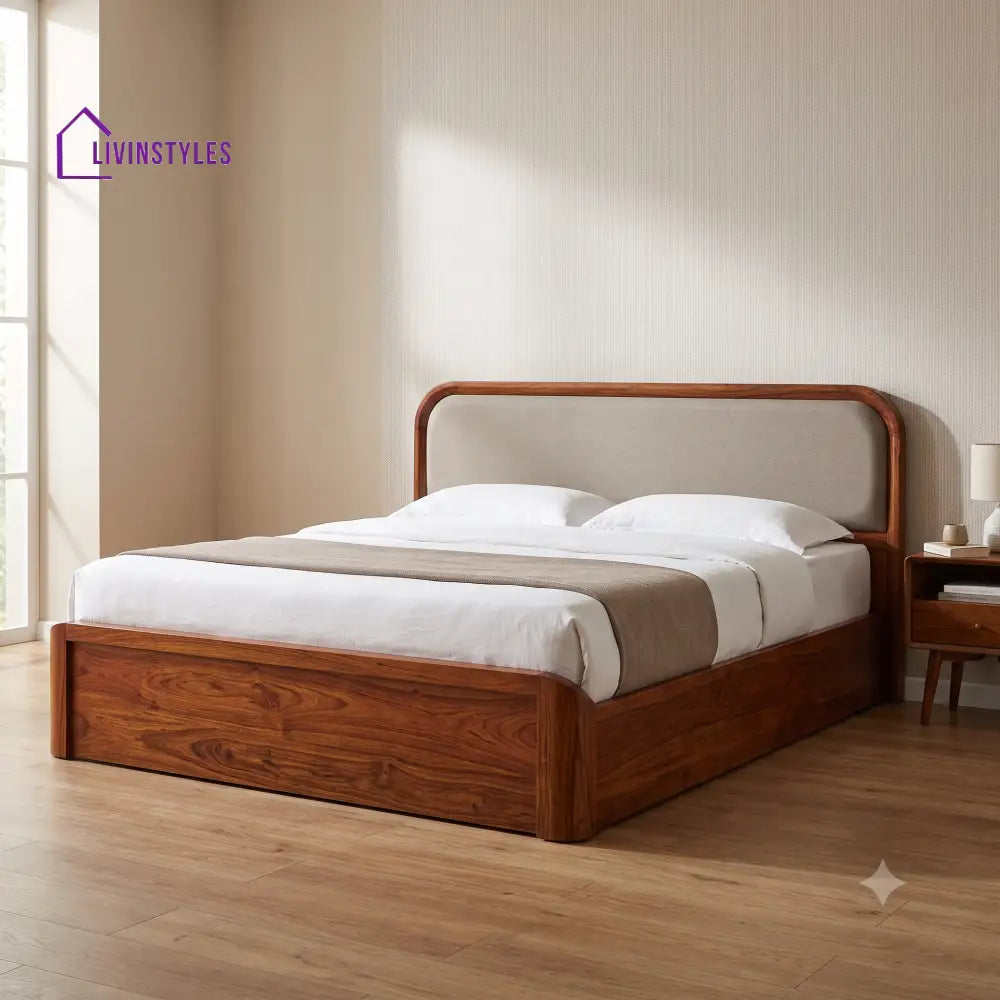 Nithya Wooden Bed | Solid Wood Double Bed | Wooden King size bed & Wooden Queen size bed