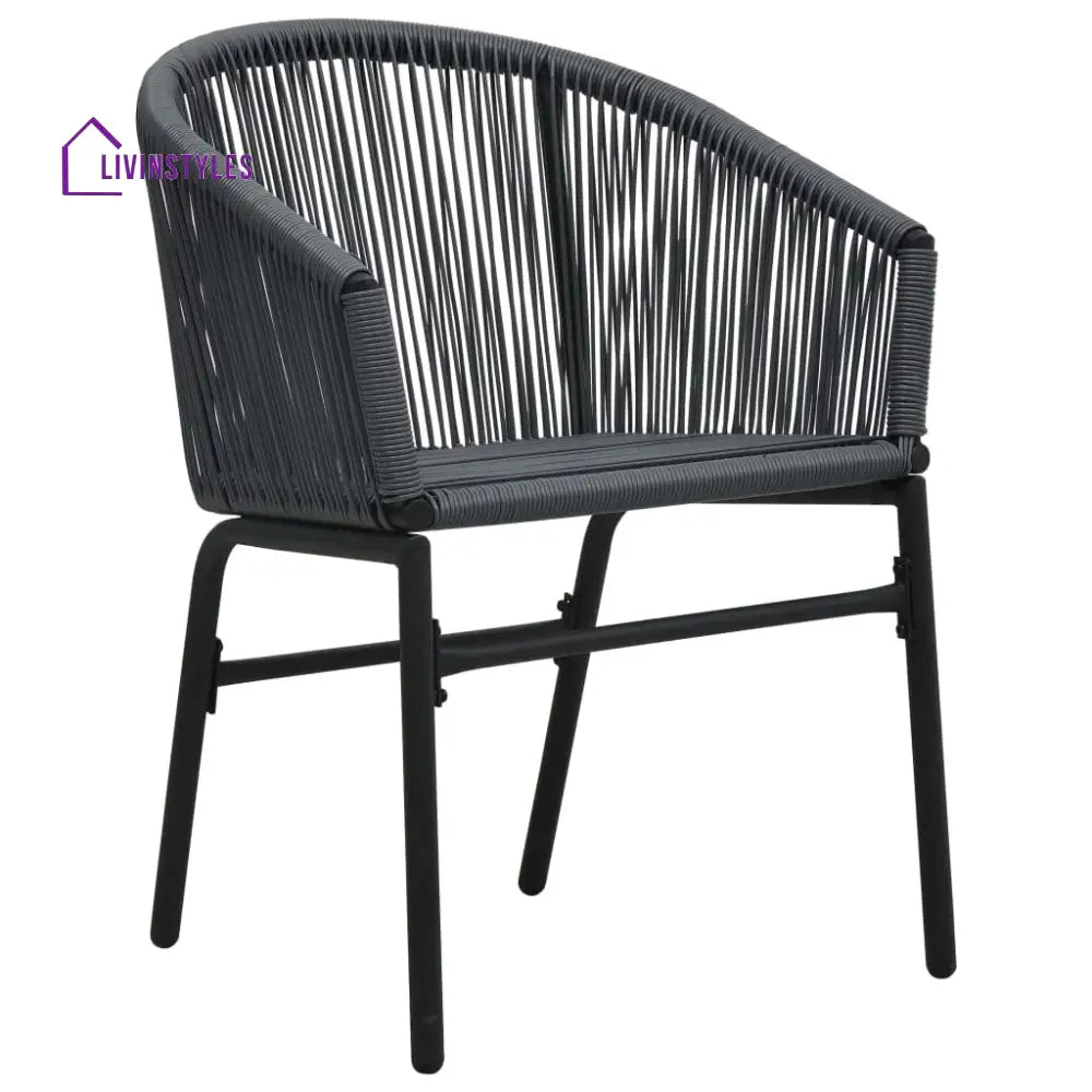 Nitra Outdoor Patio Seating Set 2 Chairs and 1 Table Set (Black) - Coffee Table Sets