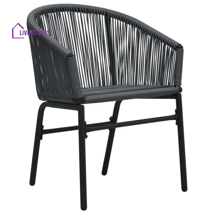 Nitra Outdoor Patio Seating Set 2 Chairs and 1 Table Set (Black) - Coffee Table Sets