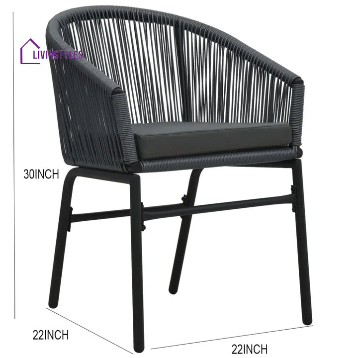 Nitra Outdoor Patio Seating Set 2 Chairs and 1 Table Set (Black) - Coffee Table Sets