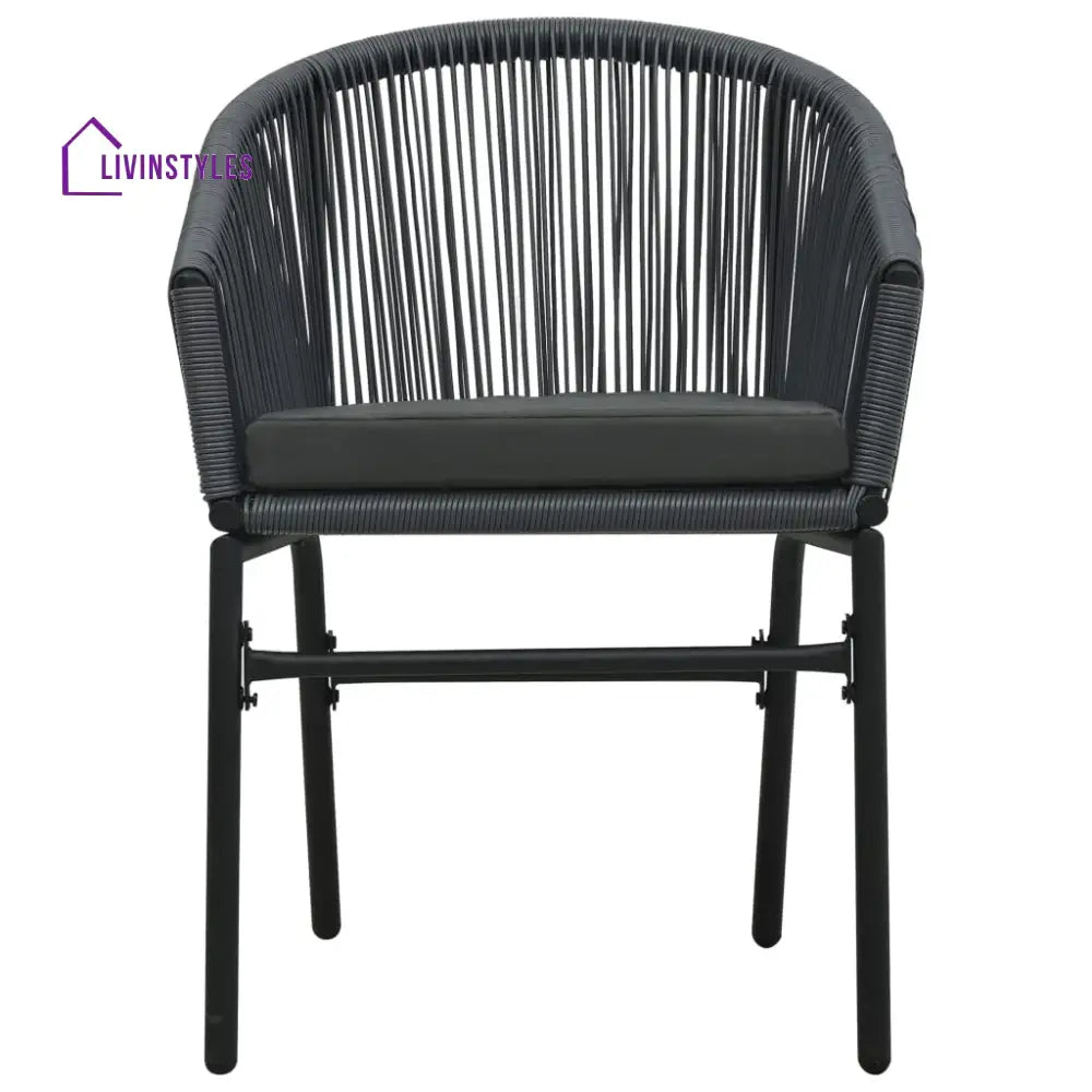 Nitra Outdoor Patio Seating Set 2 Chairs and 1 Table Set (Black) - Coffee Table Sets