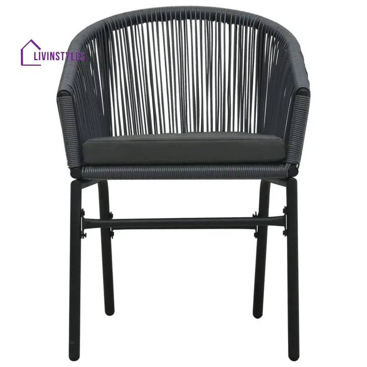Nitra Outdoor Patio Seating Set 2 Chairs and 1 Table Set (Black) - Coffee Table Sets