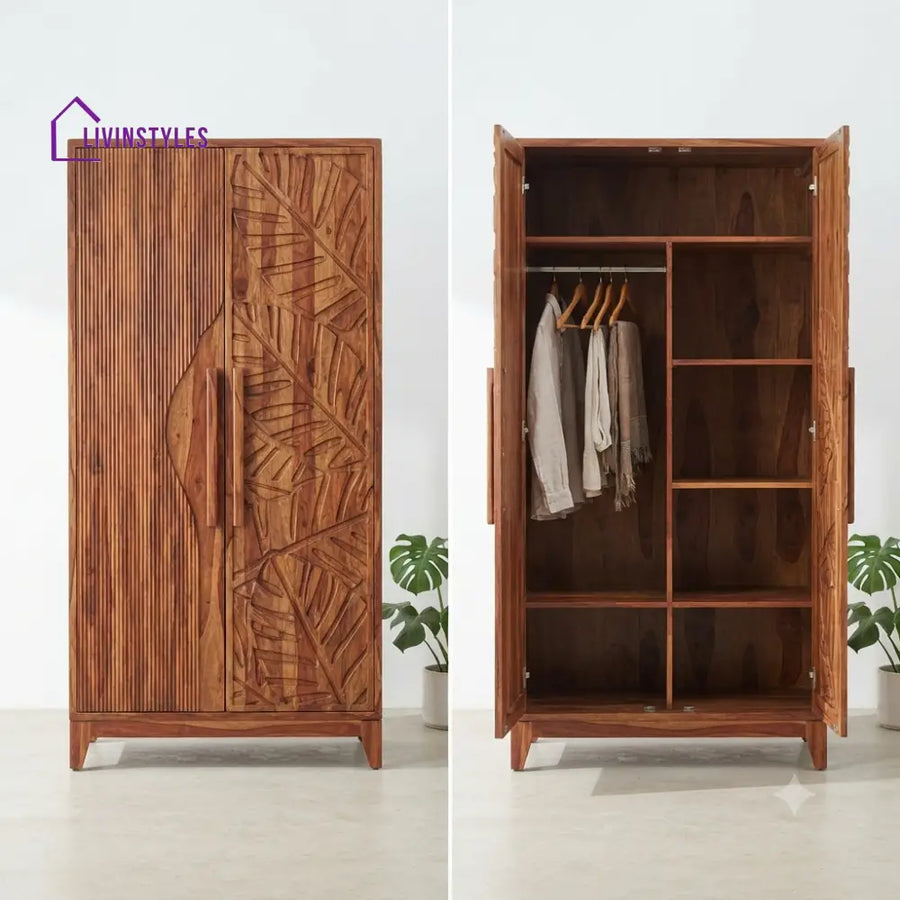 Nitya Wooden Wardrobe for Clothes | Cupboard for Clothes