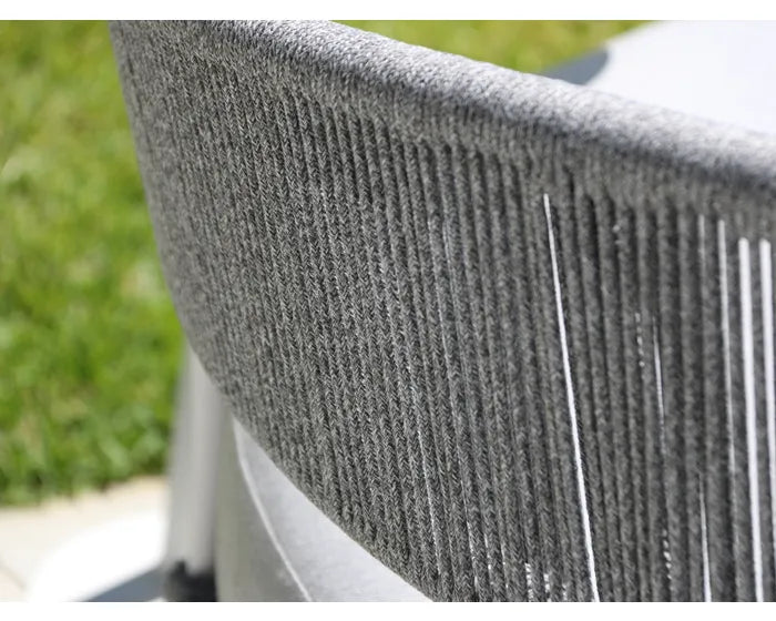 Capuano Outdoor Poolside Sunbed With Cushion Daybed (Grey) Braided & Rope