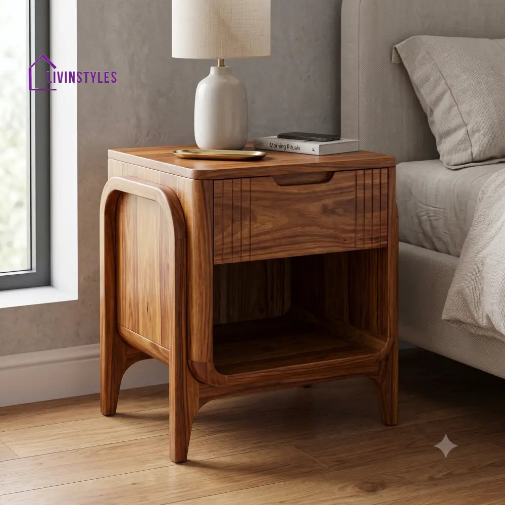 Njeri Premium Wooden Bedside Table | Side Table for Bedroom