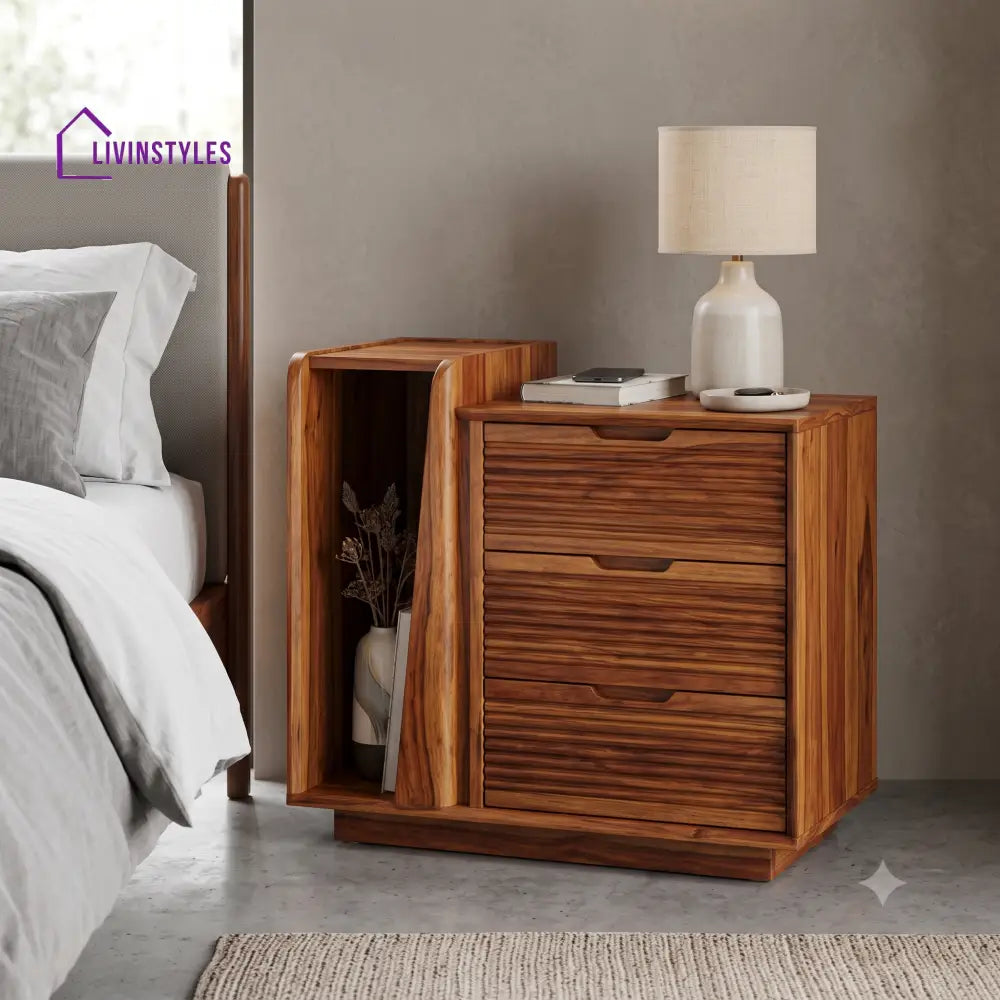 Nneka Premium Wooden Bedside Table | Side Table for Bedroom