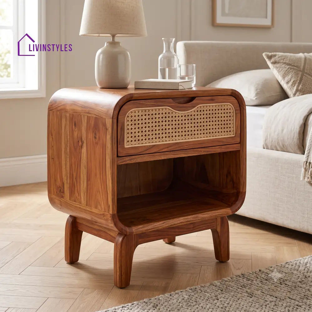 Nnenna Premium Wooden Bedside Table | Side Table for Bedroom