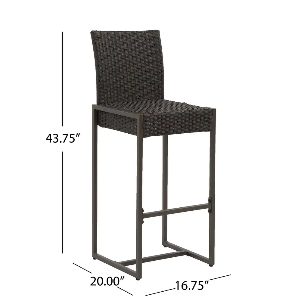 Retti Outdoor Patio Bar Chair 2 Chairs For Balcony (Brown)