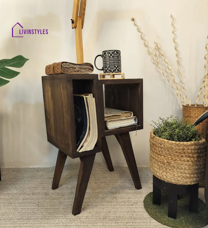 Noel Wooden Floor Lamp With Brown Base And Jute Fabric Lampshade Lamps