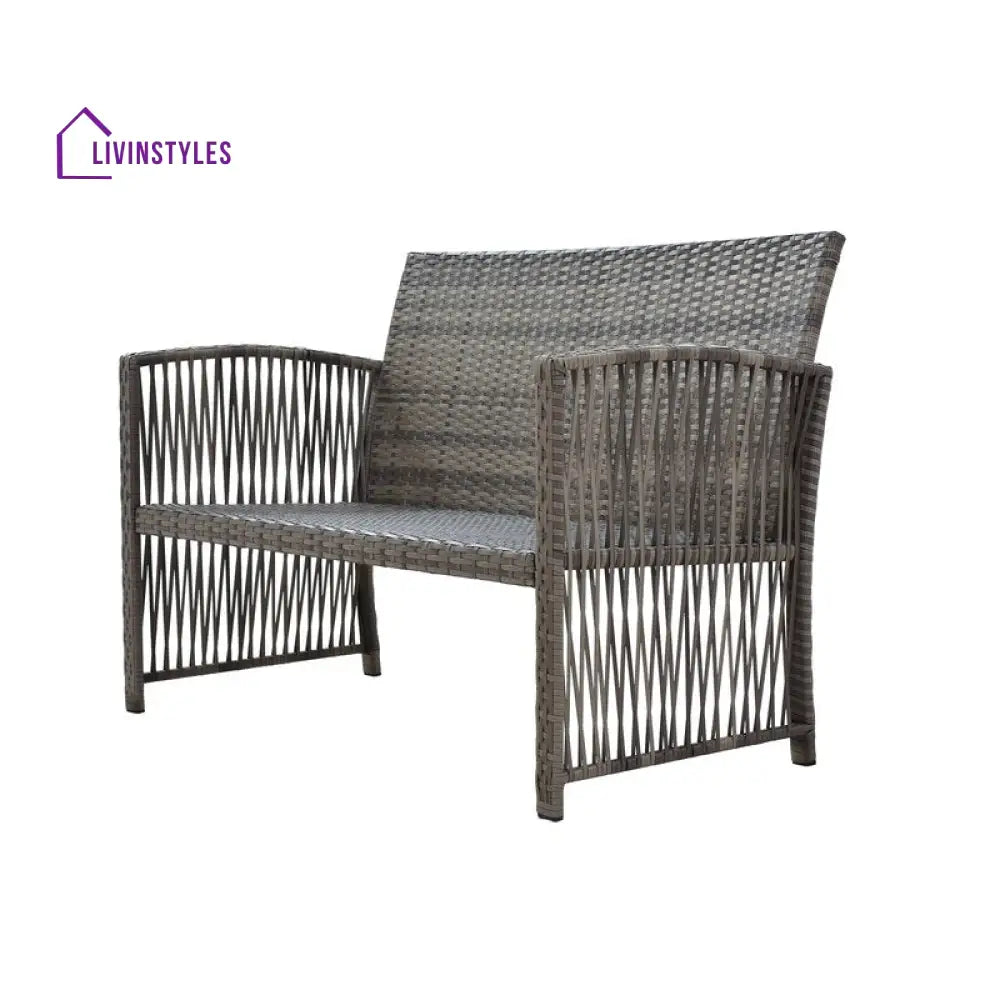 Noele Outdoor Sofa Set 2 Seater 2 Single seater and 1 Center Table (Silver + White) - Sofa Sets