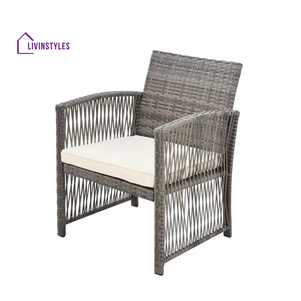 Noele Outdoor Sofa Set 2 Seater 2 Single seater and 1 Center Table (Silver + White) - Sofa Sets