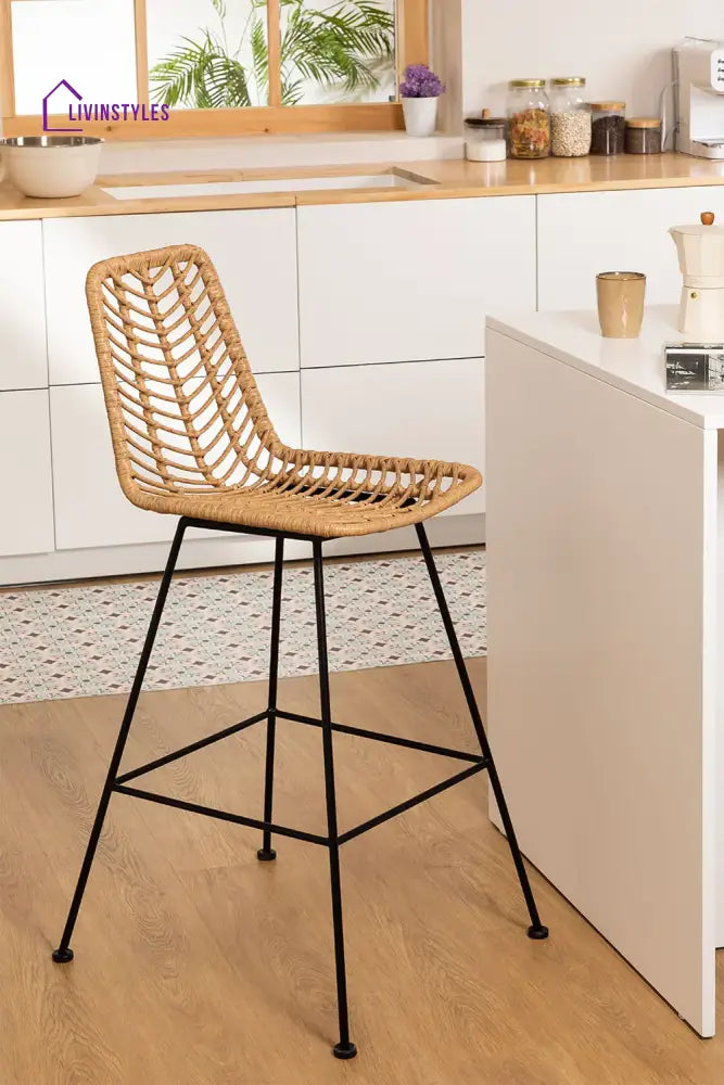 Noelia Outdoor Patio Bar Chair 1 Chair For Balcony (Honey) - Bar Sets