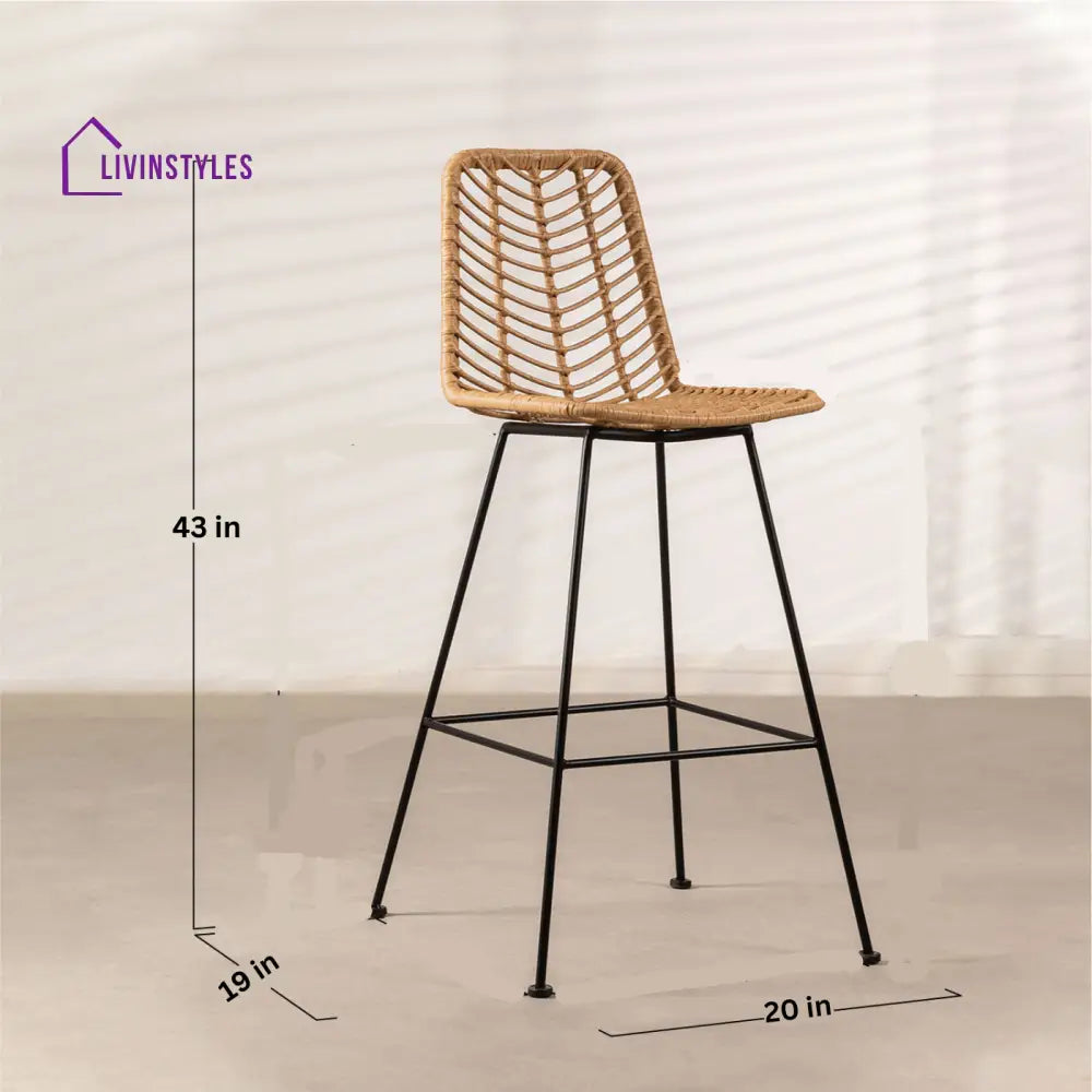 Noelia Outdoor Patio Bar Chair 1 Chair For Balcony (Honey) - Bar Sets