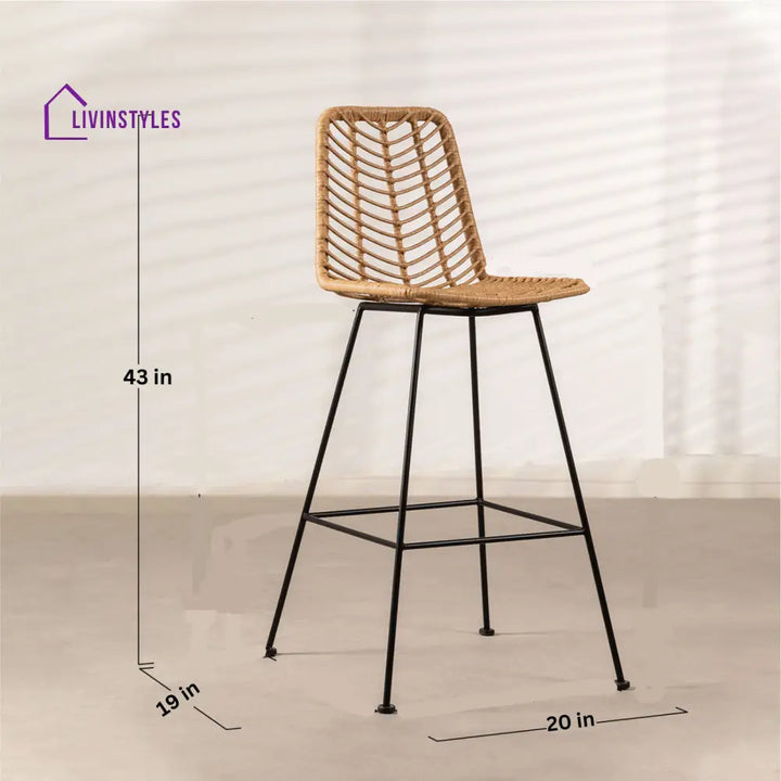Noelia Outdoor Patio Bar Chair 1 Chair For Balcony (Honey) - Bar Sets