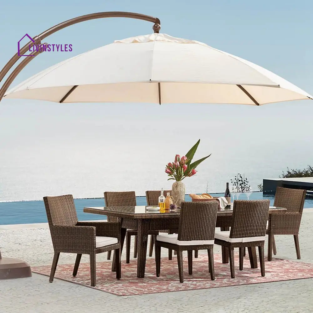 Noelia Outdoor Patio Dining Set 6 Chairs and 1 Table (Dark Brown) - Dining sets