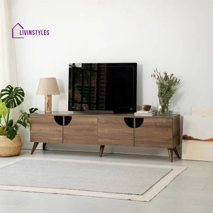 Noelia Wooden Finish Tv Unit Stand for Living Room