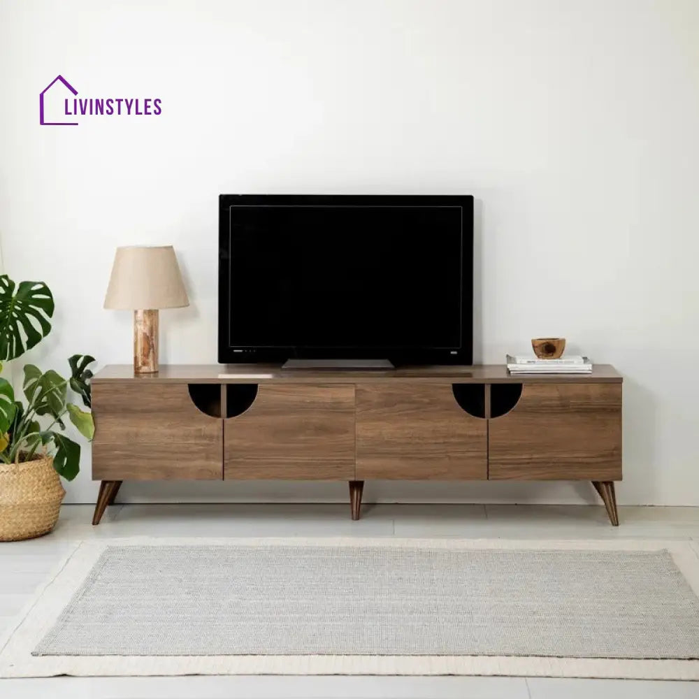 Noelia Wooden Finish Tv Unit Stand for Living Room