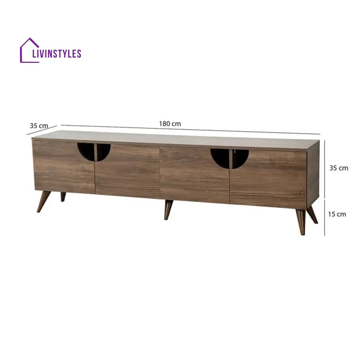 Noelia Wooden Finish Tv Unit Stand for Living Room