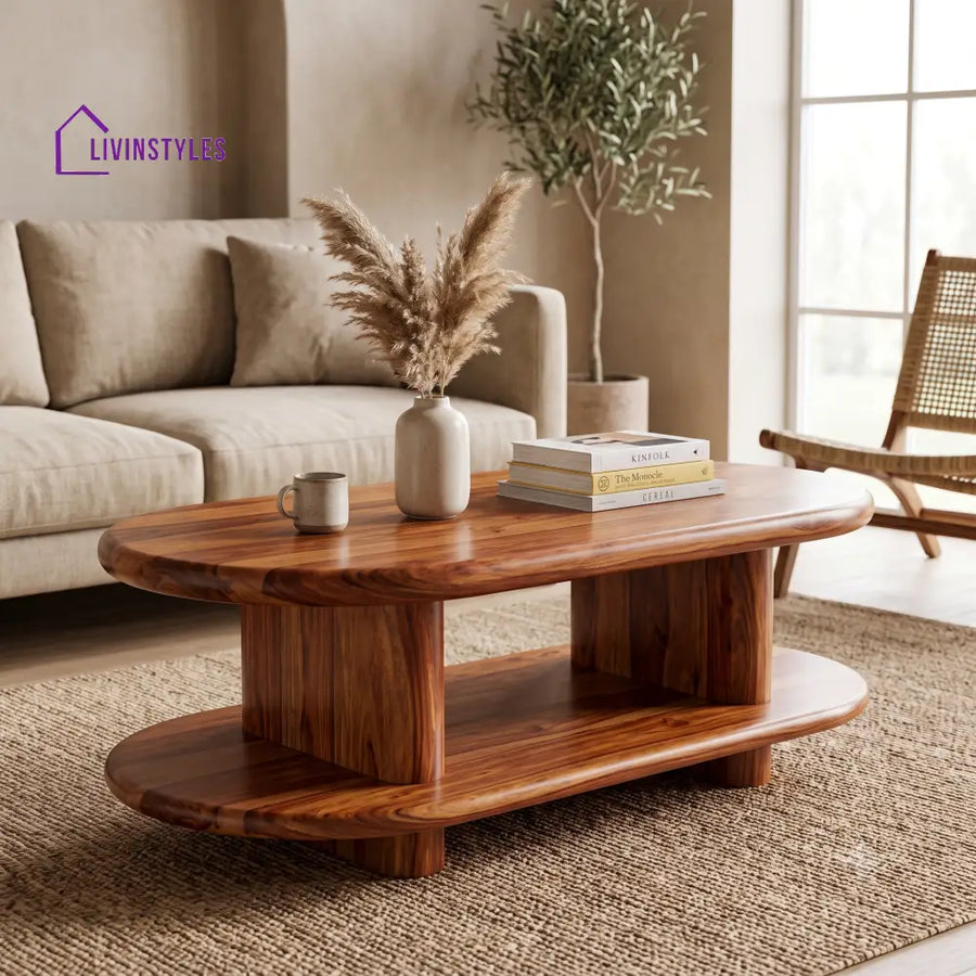 Noélie Wooden Coffee Table for Living Room | Tea Table | Teapoy | Center table