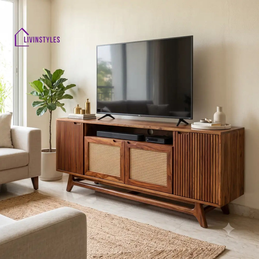 Noeline Solid Sheesham Wood Tv Unit for Living Room | Tv Cabinet | Tv Console Unit
