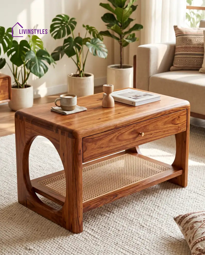 Noémie Wooden Coffee Table for Living Room | Tea Table | Teapoy | Center table