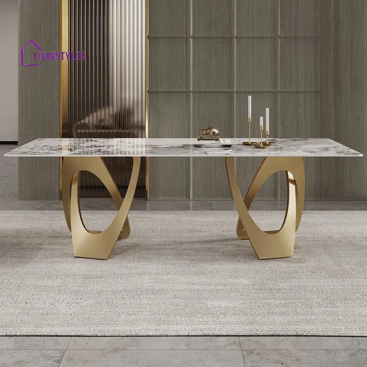 Nonna 8 Seater Dining Table Set | Marble Top Dining Table and Luxury Dining Chairs