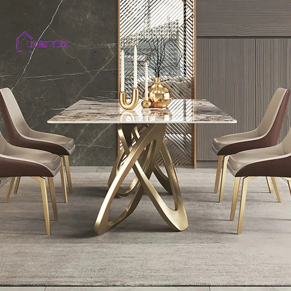Nonna 8 Seater Dining Table Set | Marble Top Dining Table and Luxury Dining Chairs