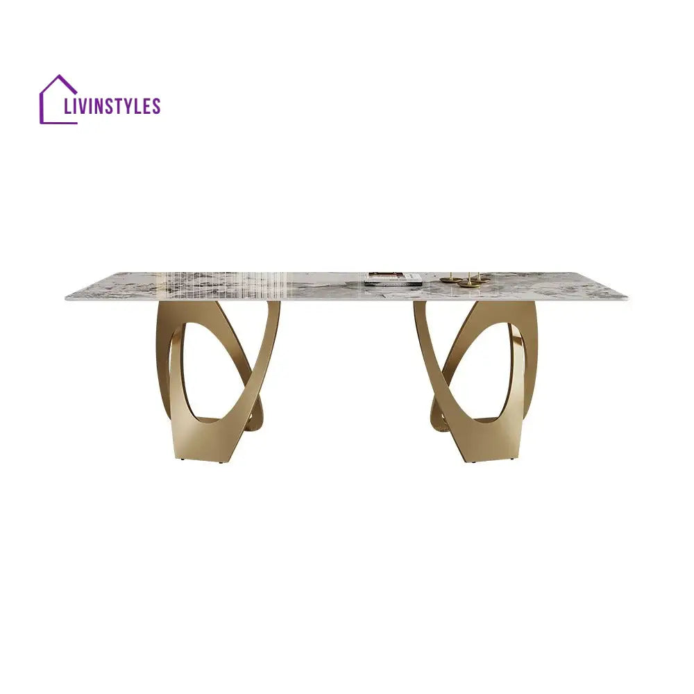 Nonna 8 Seater Dining Table Set | Marble Top Dining Table and Luxury Dining Chairs