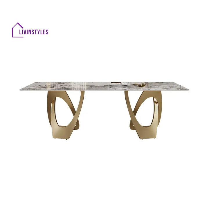Nonna 8 Seater Dining Table Set | Marble Top Dining Table and Luxury Dining Chairs