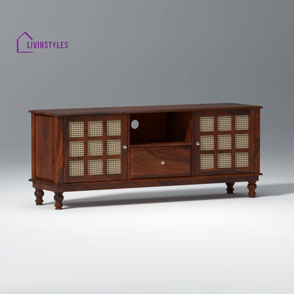 Nonna Sheesham Wood TV Unit in Dark Maharani Colour tv units