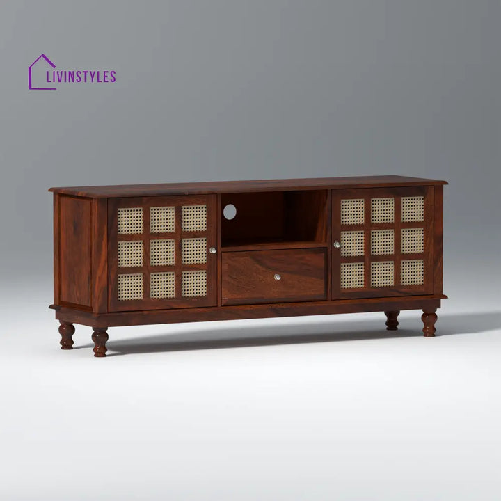 Nonna Sheesham Wood TV Unit in Dark Maharani Colour tv units